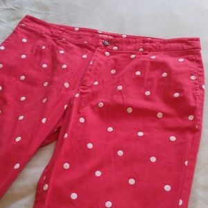Modcloth red polka dot pants XL